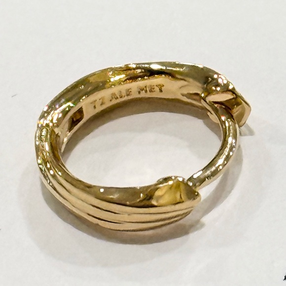 Pandora Gold-Tone Essence Twisted Huggie Earrings - Picture 4 of 5